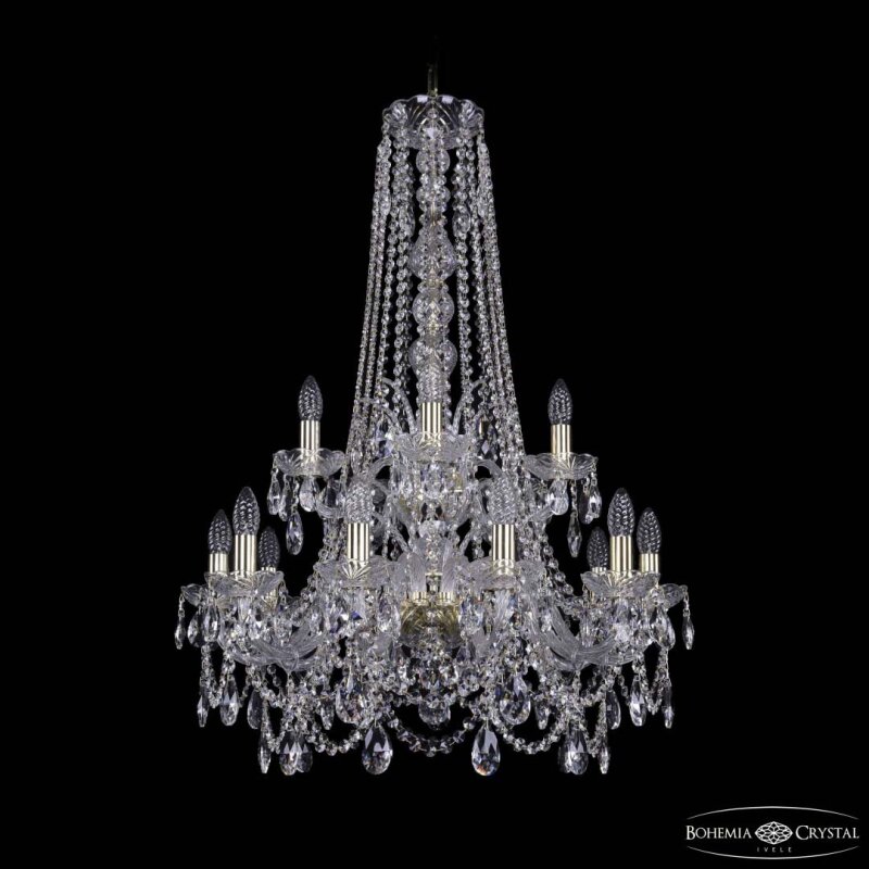 Подвесная люстра Bohemia Ivele Crystal 1411 1411/10+5/240/h-94/2d G