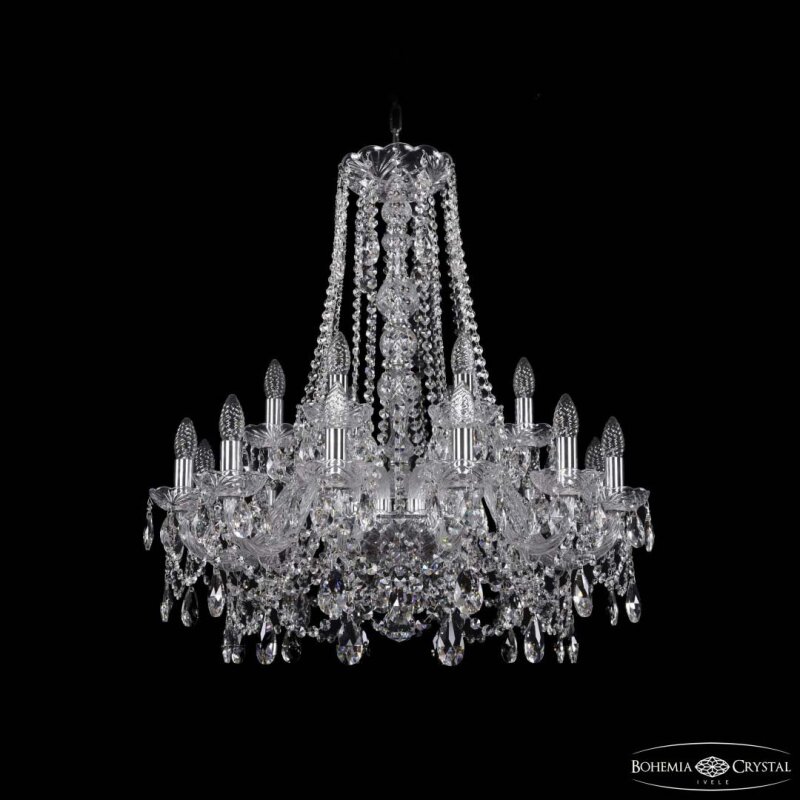 Подвесная люстра Bohemia Ivele Crystal 1411 1411/12+6/240/h-80 Ni