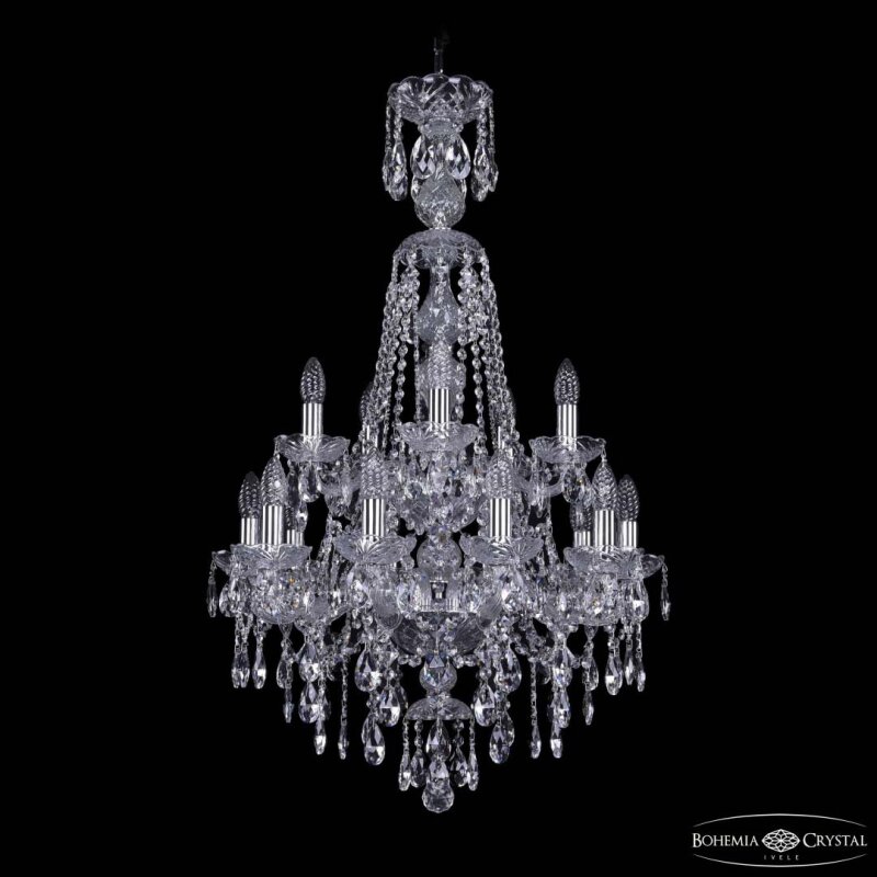 Подвесная люстра Bohemia Ivele Crystal 1415 1415/10+5/200/XL-97/2d Ni