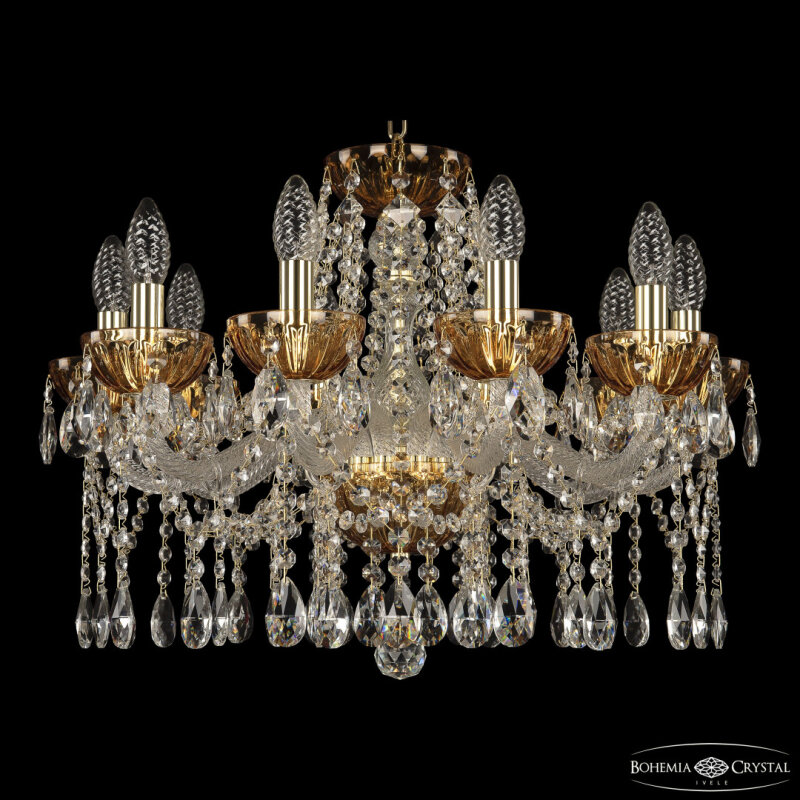 Подвесная люстра Bohemia Ivele Crystal 5413 5413/10/200 G Amber/M-1H