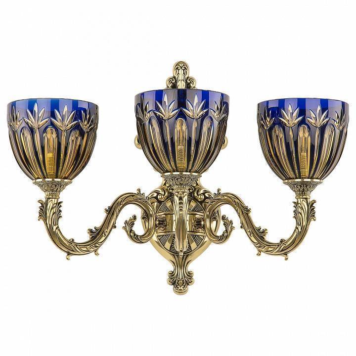 Бра Bohemia Ivele Crystal 7101 7101B15/3/210 GB P1 U Amber-Blue/H-1I