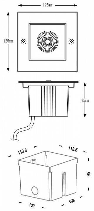 Светильник встраиваемый в грунт Deko-Light Square COB I WW 730209