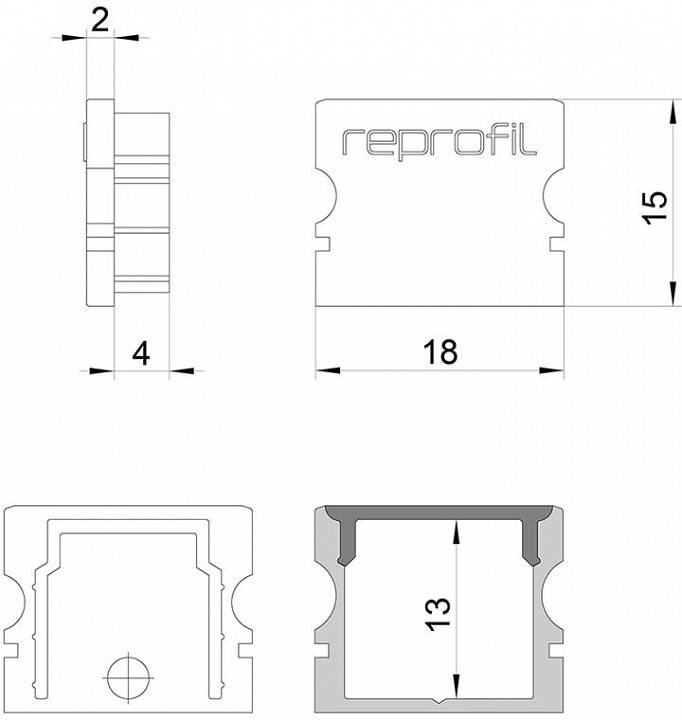 Набор заглушек для профиля Deko-Light P-AU-02-12 10 шт. 978061