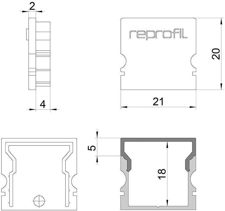 Набор из 10 заглушек для профиля Deko-Light H-AU-02-15 979112