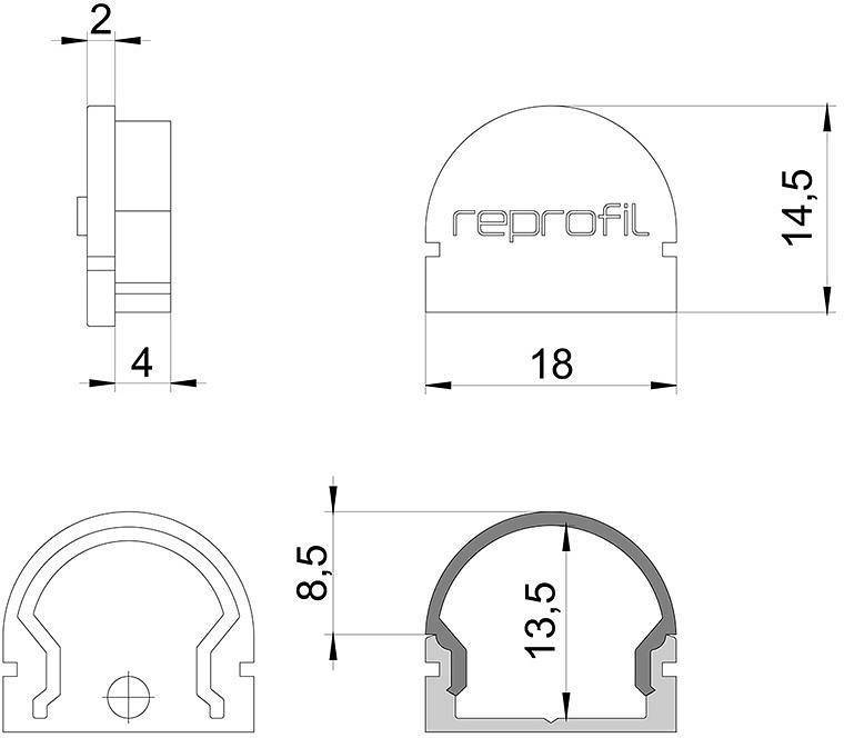 Набор из 10 заглушек для профиля Deko-Light R-AU-01-12 979511