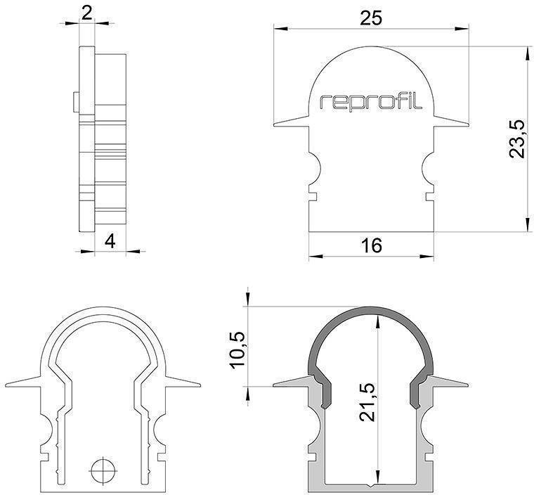 Заглушка для профиля Deko-Light R-ET-02-10 979561