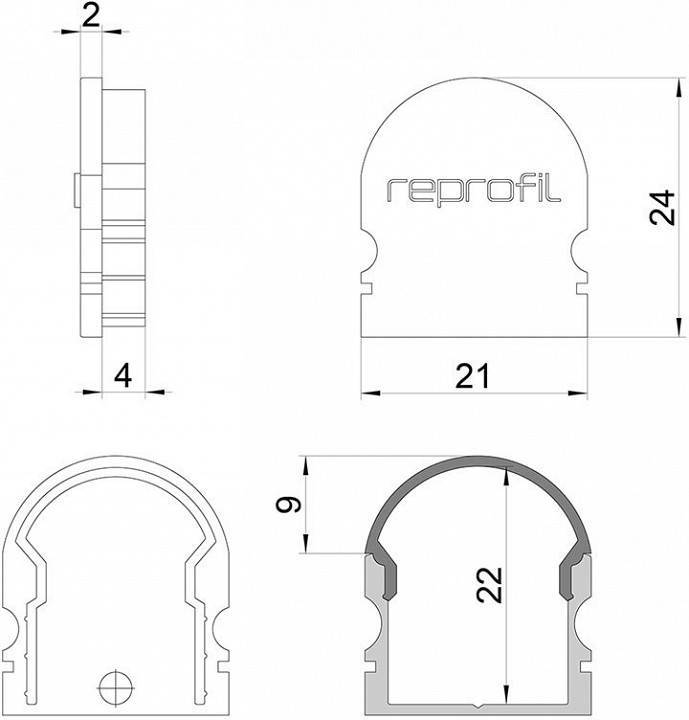 Набор заглушек для профиля (10 шт.) Deko-Light R-AU-02-15 черный 979612