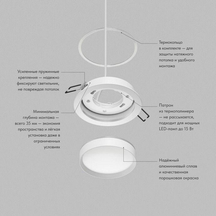 Встраиваемый светильник Denkirs RATIO DK-DH2000-WH