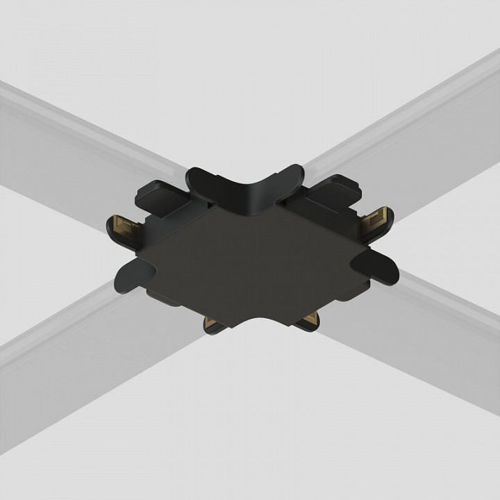 Соединитель X-образный для треков накладных Denkirs AIR BASE TR5234-BK