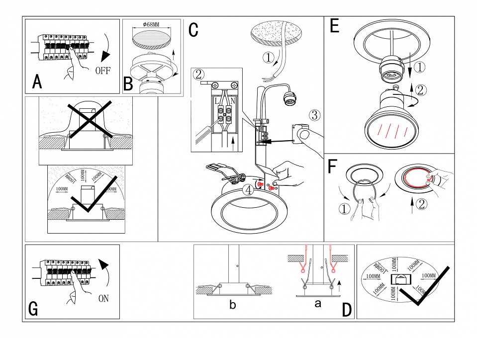 Встраиваемый светильник Eglo Peneto 94236