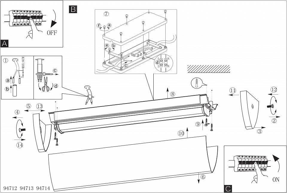 Накладной светильник Eglo ПРОМО Gita 2 94713