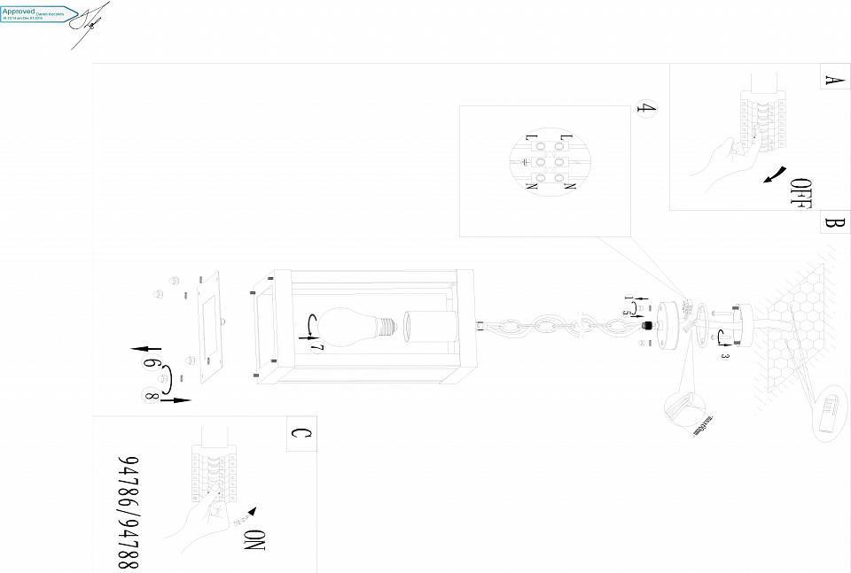 Подвесной светильник Eglo Alamonte 1 94788