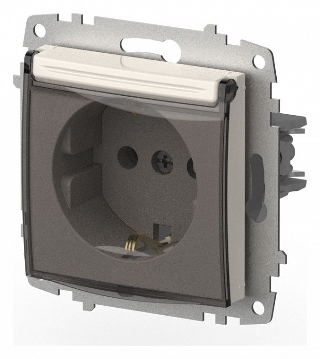 Розетка с заземлением с крышкой, без рамки Elbi Eleсtriс Zena Vega 609-010200-218