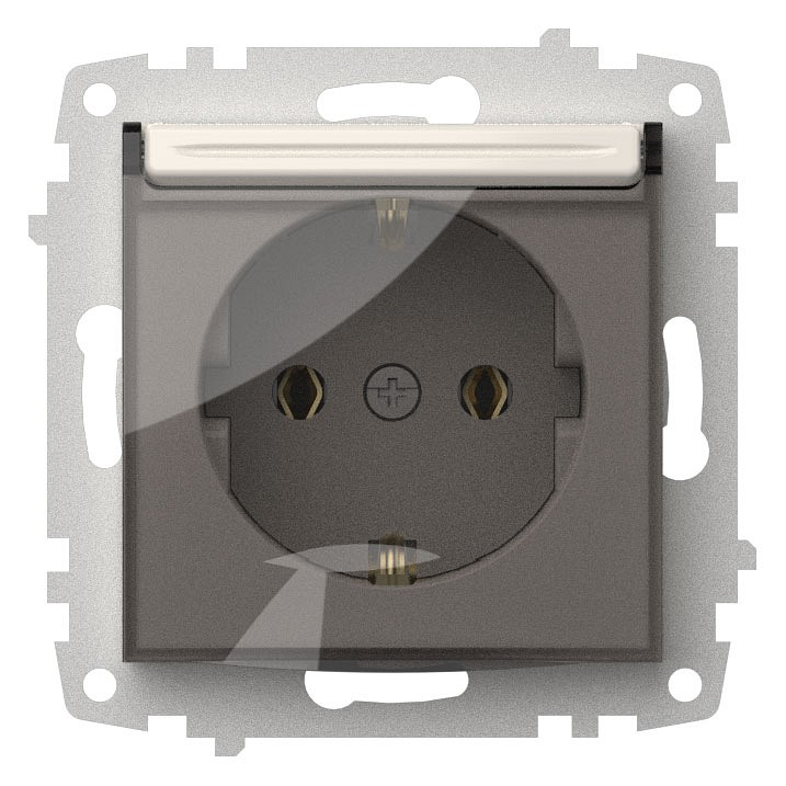 Розетка с заземлением с крышкой, без рамки Elbi Eleсtriс Zena Vega 609-010200-218