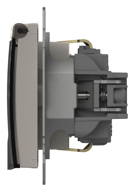 Розетка с заземлением с крышкой, без рамки Elbi Eleсtriс Zena Vega 609-010200-218