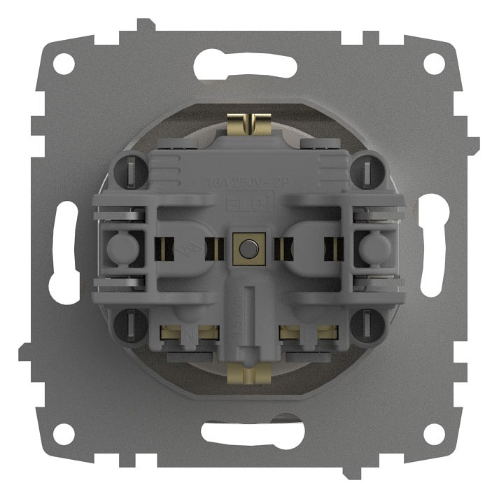 Розетка с заземлением с крышкой, без рамки Elbi Eleсtriс Zena Vega 609-010200-218