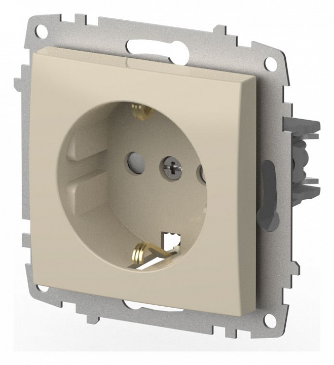 Розетка с заземлением и со шторкой, без рамки Elbi Eleсtriс Zena Vega 609-010300-243