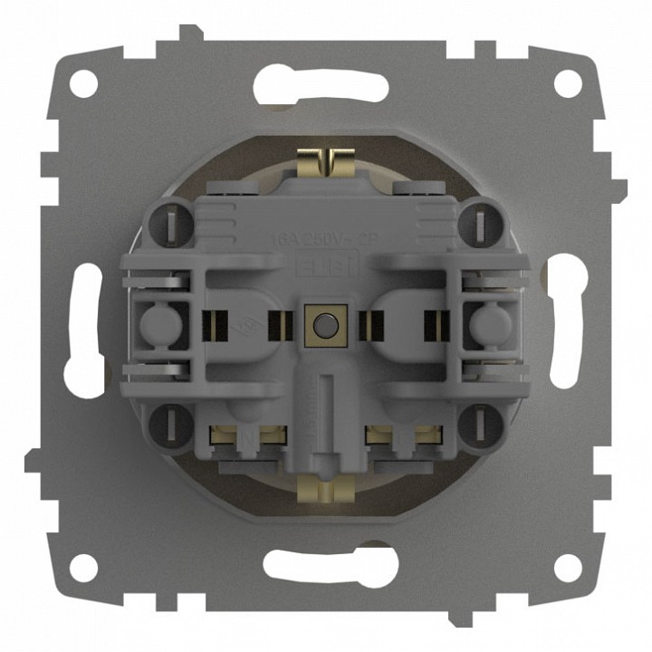 Розетка с заземлением и со шторкой, без рамки Elbi Eleсtriс Zena Vega 609-010300-243