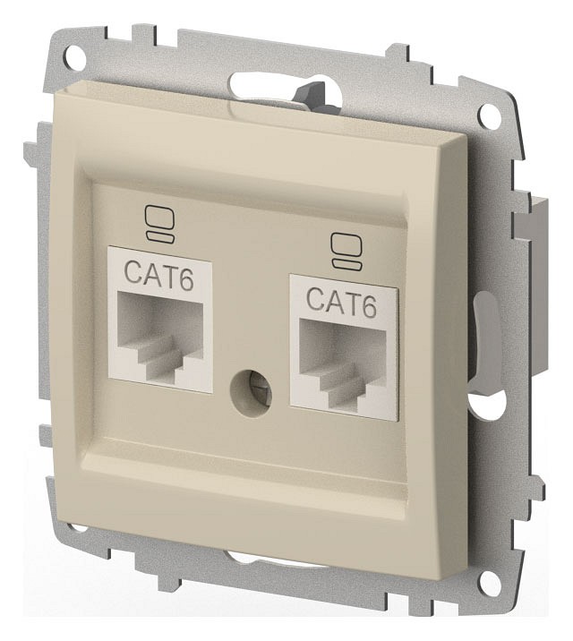 Розетка двойная Ethernet RJ-45 без рамки Elbi Eleсtriс Zena Vega 609-010300-248