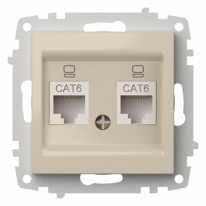 Розетка двойная Ethernet RJ-45 без рамки Elbi Eleсtriс Zena Vega 609-010300-248