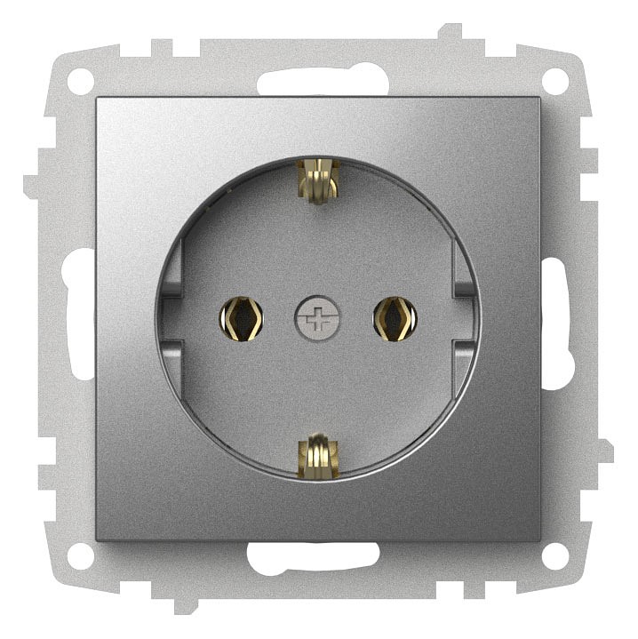 Розетка с заземлением, без рамки Elbi Eleсtriс Zena Vega 609-011000-217