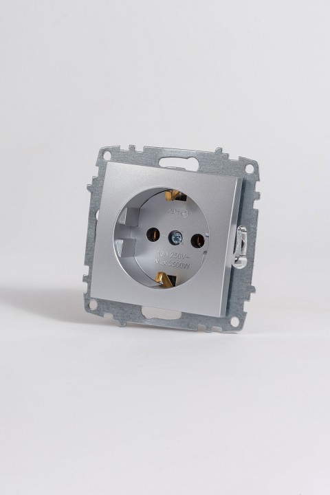 Розетка с заземлением, без рамки Elbi Eleсtriс Zena Vega 609-011000-217