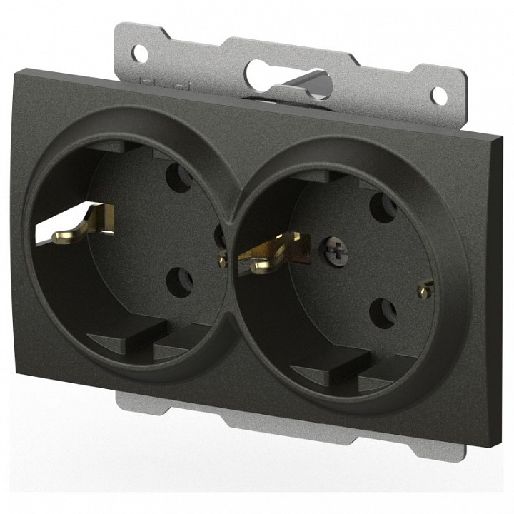 Розетка двойная с заземлением, без рамки Elbi Eleсtriс Zena Vega 609-011100-907