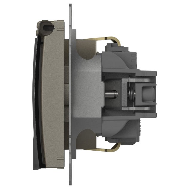 Розетка с заземлением с крышкой, без рамки Elbi Eleсtriс Zena Vega 609-011400-218