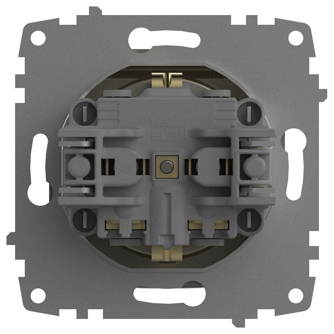 Розетка с заземлением с крышкой, без рамки Elbi Eleсtriс Zena Vega 609-011400-218