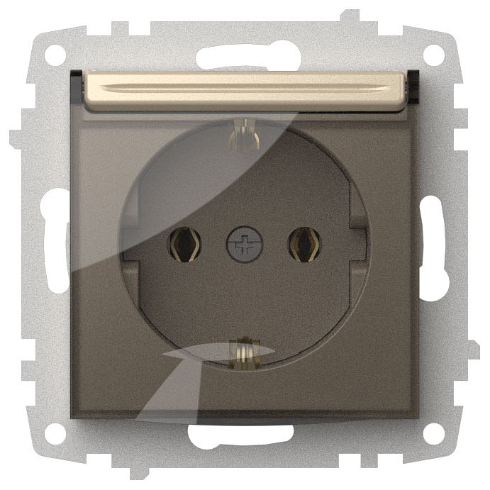 Розетка с заземлением с крышкой, без рамки Elbi Eleсtriс Zena Vega 609-012500-218