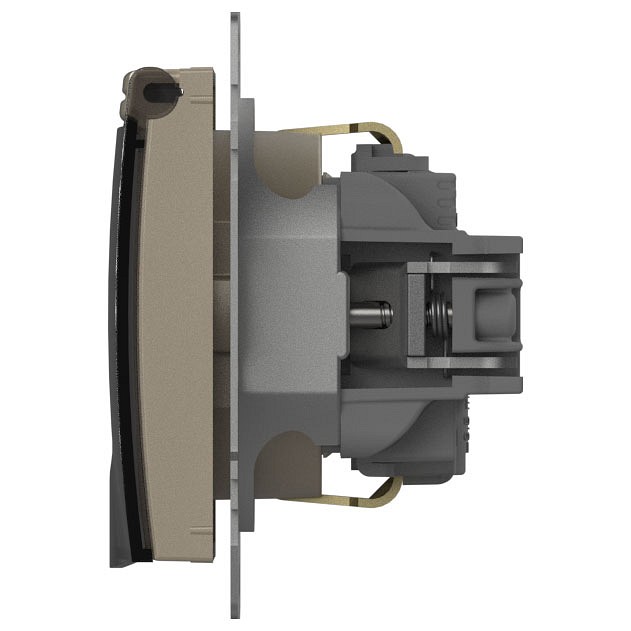 Розетка с заземлением с крышкой, без рамки Elbi Eleсtriс Zena Vega 609-012500-218