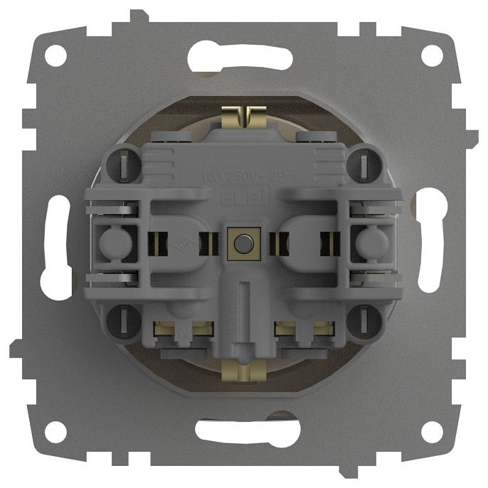 Розетка с заземлением с крышкой, без рамки Elbi Eleсtriс Zena Vega 609-012500-218