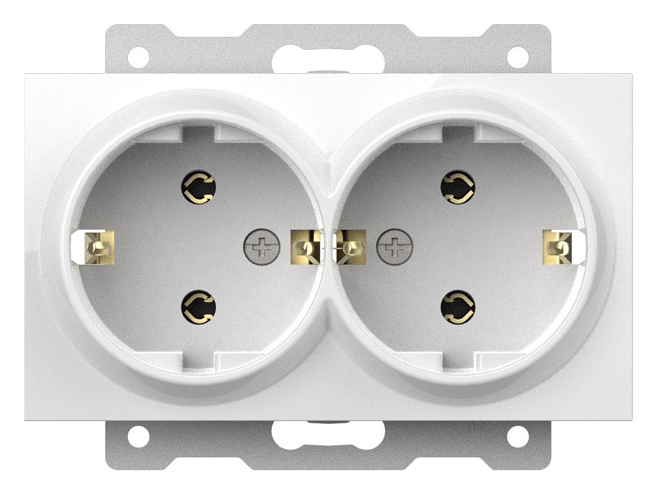 Розетка двойная с заземлением, без рамки Elbi Eleсtriс Zena Vega 609-015600-907