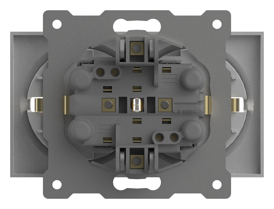 Розетка двойная с заземлением, без рамки Elbi Eleсtriс Zena Vega 609-015600-907