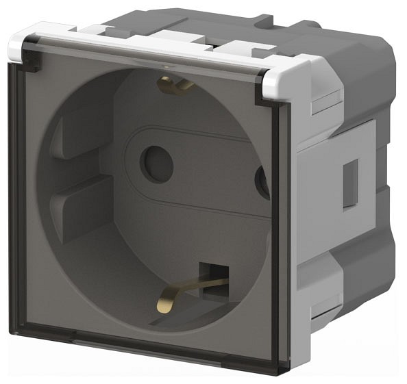 Розетка с заземлением с крышкой, без рамки Elbi Eleсtriс Moda Vox 611-040232-218