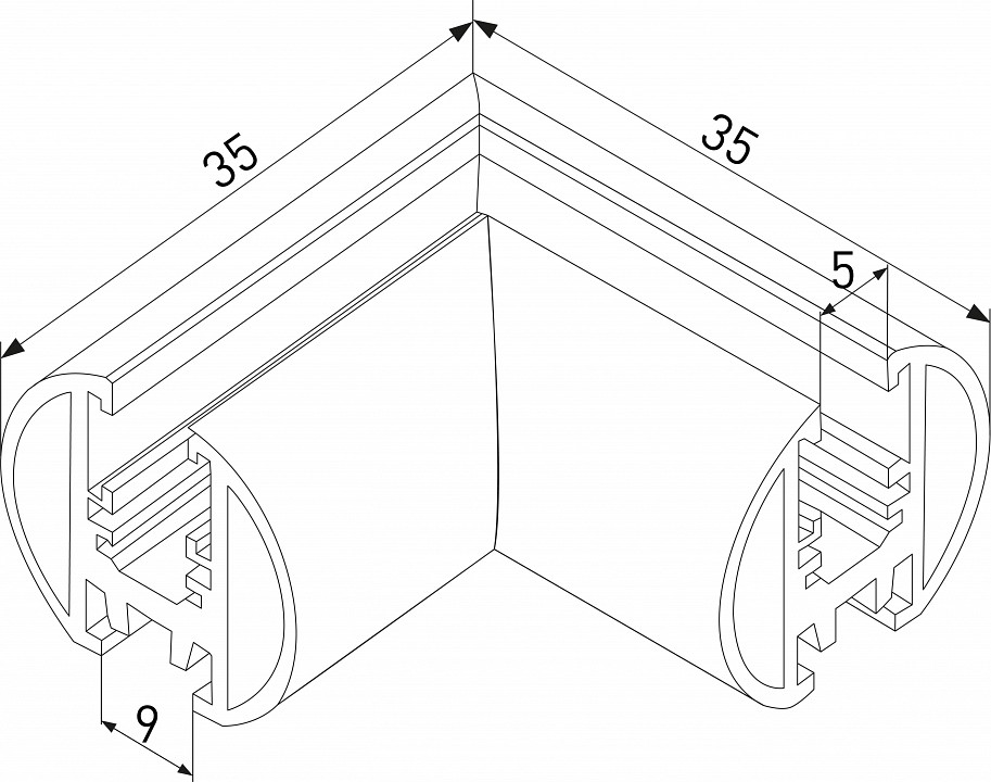 Соединитель угловой L-образный для треков накладных Elektrostandard Mini Magnetic a067578