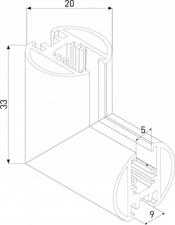 Соединитель угловой внутренний для треков накладных Elektrostandard Mini Magnetic a067579