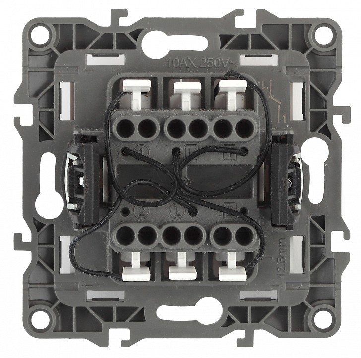 Выключатель двухклавишный с подсветкой без рамки Эра Эра 12 12-1004-06