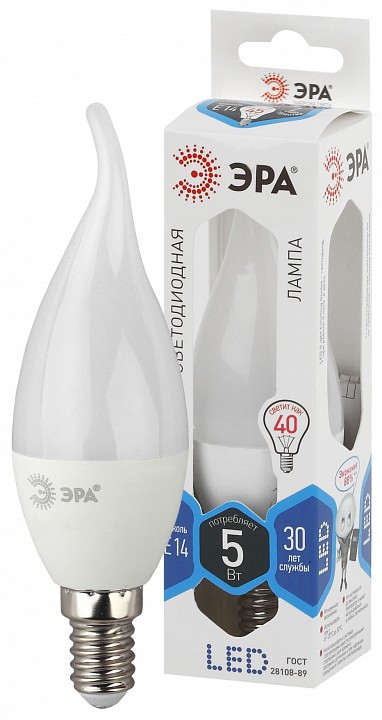 Лампа светодиодная Эра Стандарт LED BXS-5W-840-E14