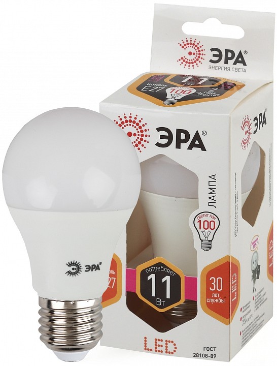 Лампа светодиодная Эра Стандарт LED A60-11W-827-E27