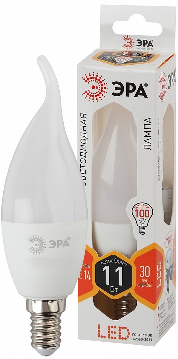 Лампа светодиодная Эра Стандарт LED BXS-11W-827-E14