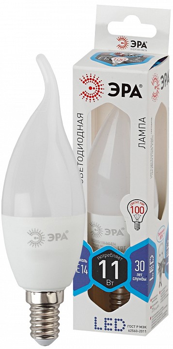 Лампа светодиодная Эра Стандарт LED BXS-11W-840-E14