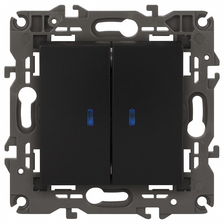 Выключатель двухклавишный с подсветкой без рамки Эра Эра Elegance 14-1105-05