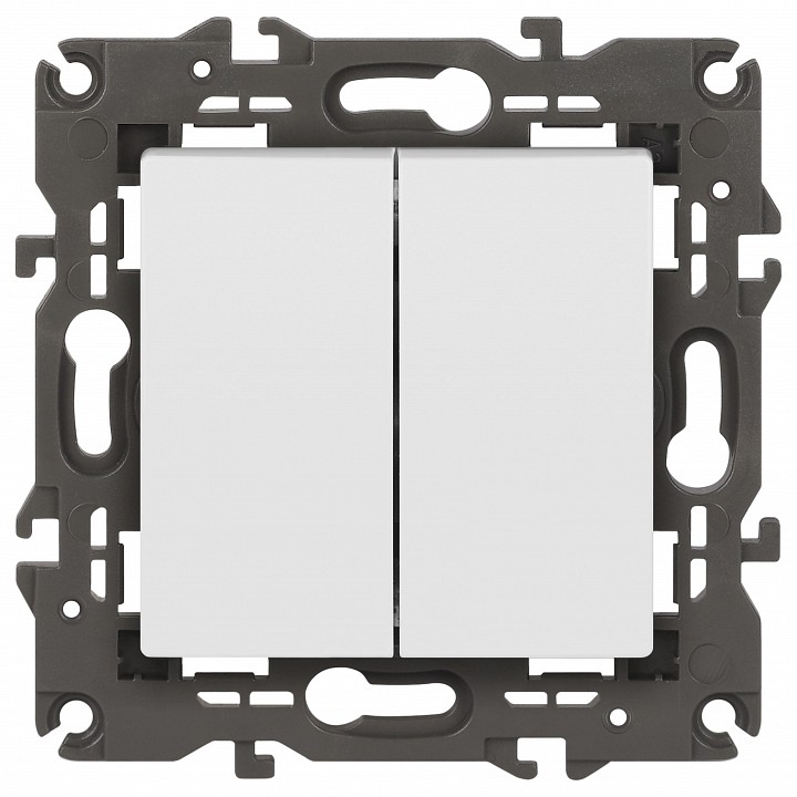 Переключатель двухклавишный без рамки Эра Эра Elegance 14-1106-01