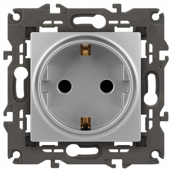 Розетка с заземлением и со шторкой, без рамки Эра Эра Elegance 14-2102-03