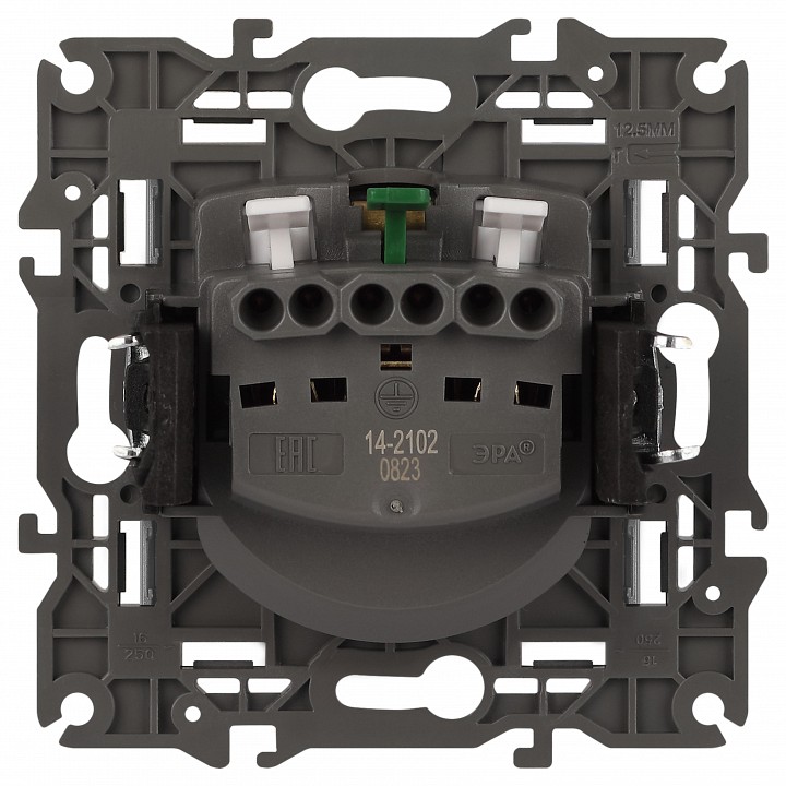 Розетка с заземлением и со шторкой, без рамки Эра Эра Elegance 14-2102-03