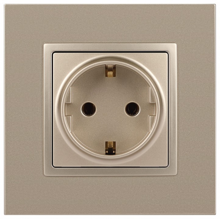 Розетка с заземлением и со шторкой, без рамки Эра Эра Elegance 14-2102-04