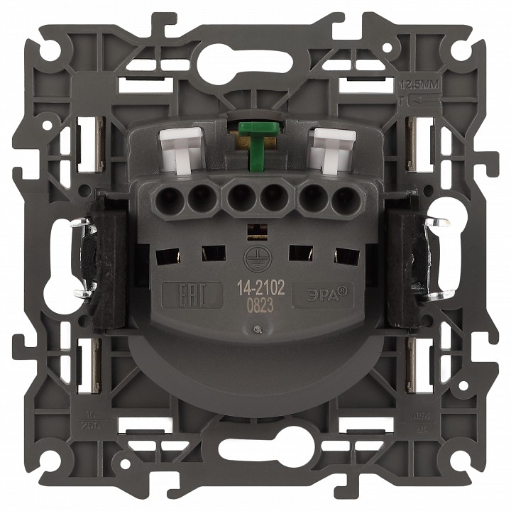 Розетка с заземлением и со шторкой, без рамки Эра Эра Elegance 14-2102-04