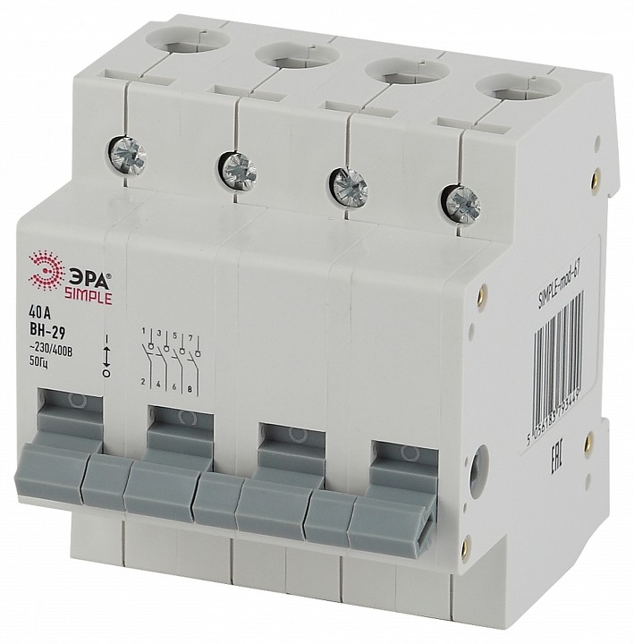 Выключатель нагрузки 4P Эра ВН-29 SIMPLE-mod-69