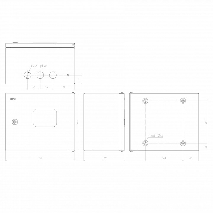 Электрический щиток накладной Эра  NO_SIMPLE_STM_SHMPg(okno)-02_IP54